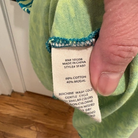 Soft Surroundings Women’s Tropical Slip Dress Size L Knee Length cap sleeves - Picture 5 of 8